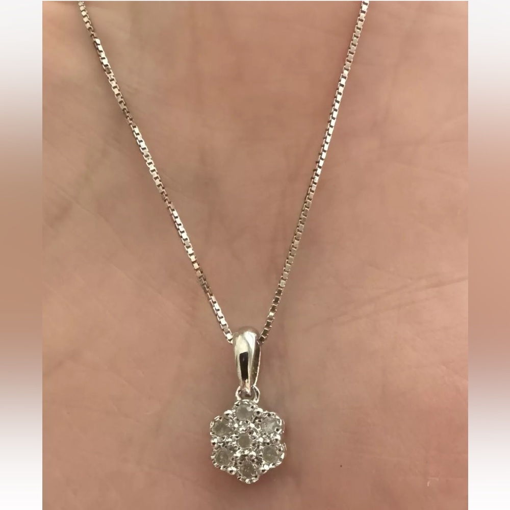 Effy Classic Sterling Silver 925 Diamond Pendant 18" Chain New